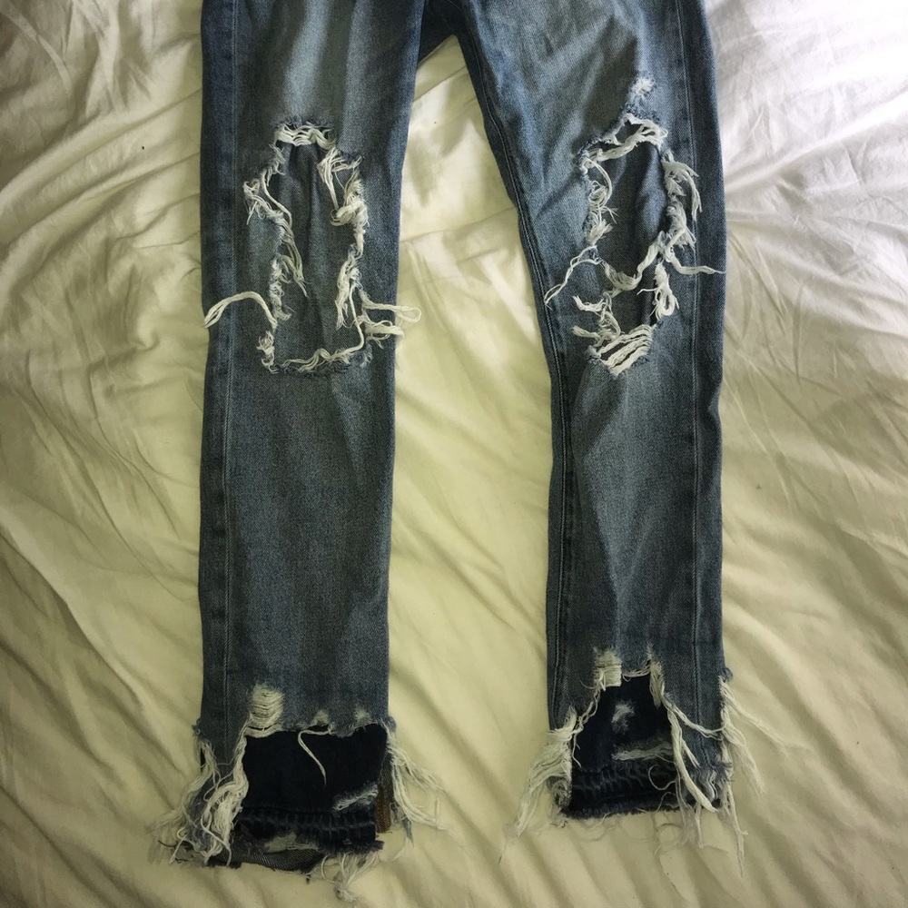 Ripped Long High-Rise Girlfriend Jeans AEO